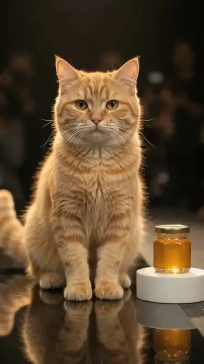 Contoh hewan dan anak: Kucing di runway